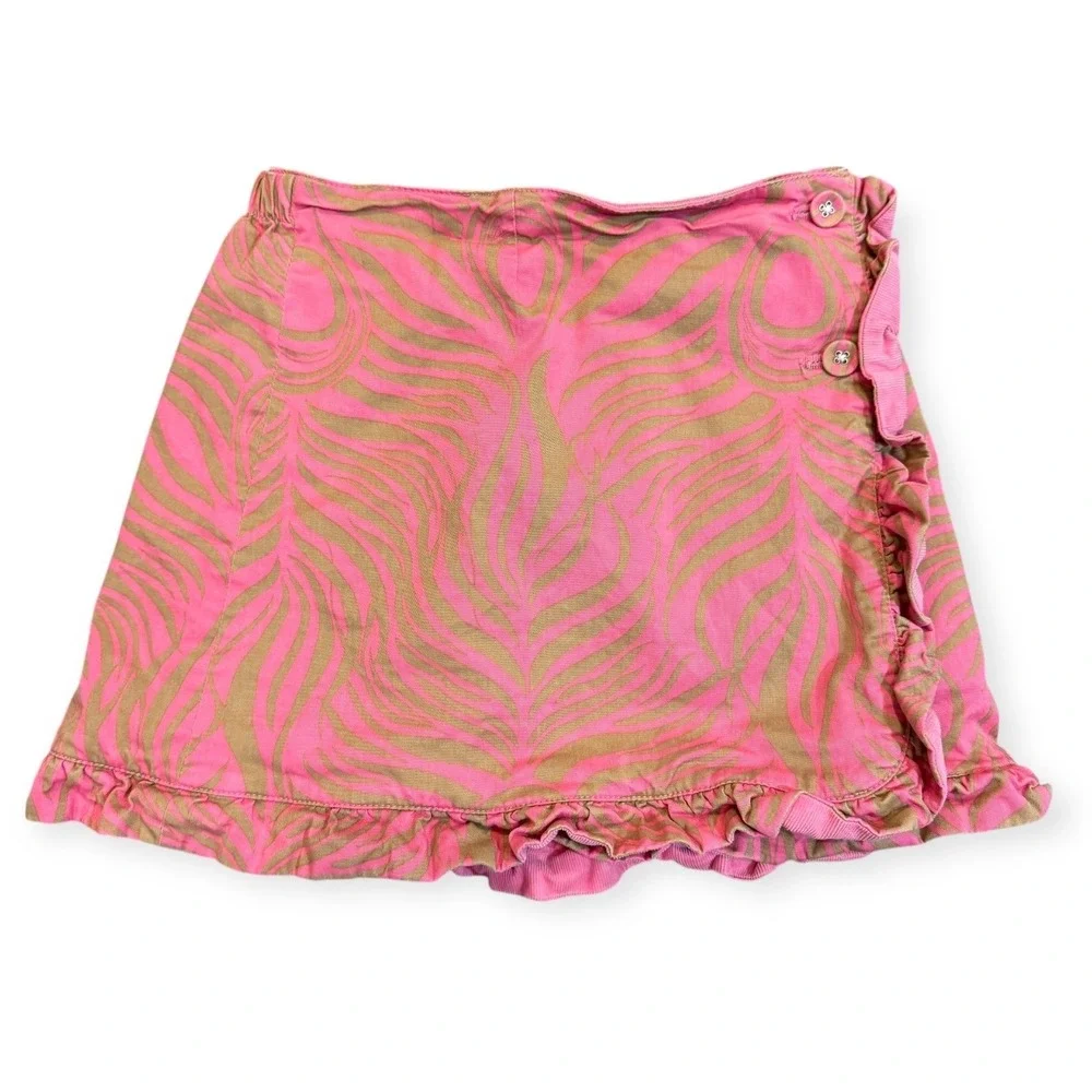 Lilly Pulitzer Reversible Girls Pink Corduroy Skirt Ruffle Hem Size 7‎